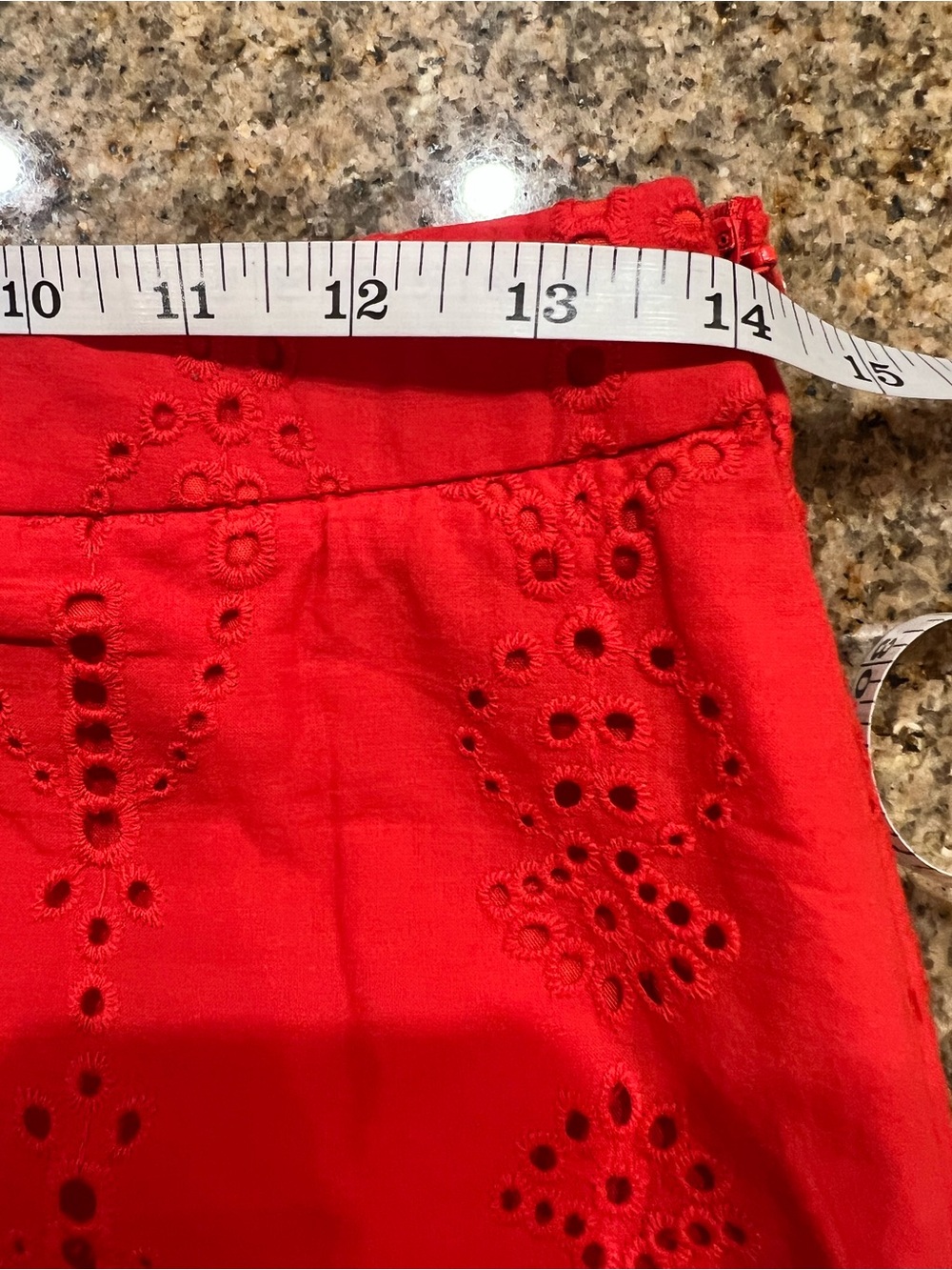 Commense Cotton Eyelet Embroidery Top Midi Skirt Set Red Size M NWT 2 Piece - Picture 9 of 15